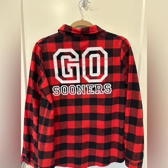 OU Sooners Buffalo Plaid Flannel Shirt size Large - Picture 1 of 2